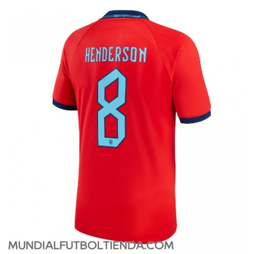 Camiseta Inglaterra Jordan Henderson #8 Segunda Equipación Replica Mundial 2022 mangas cortas